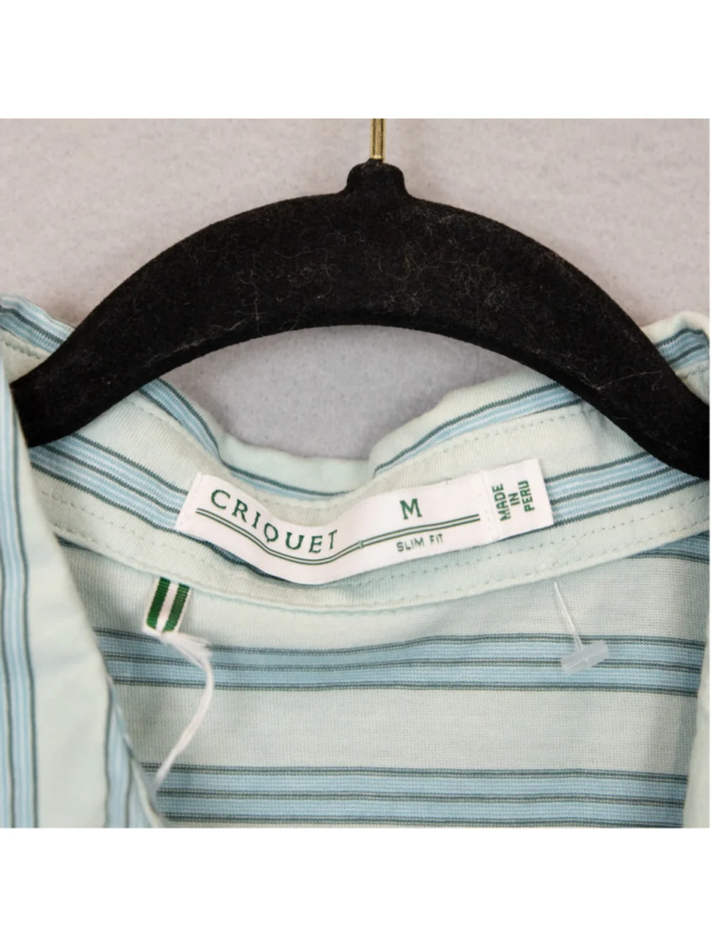 Criquet light blue stripe slim fit polo shirt-M